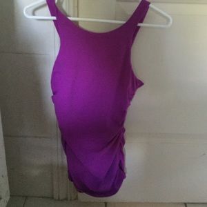 Susana Monaco Magenta Razorback Ruched Top REVOLVE